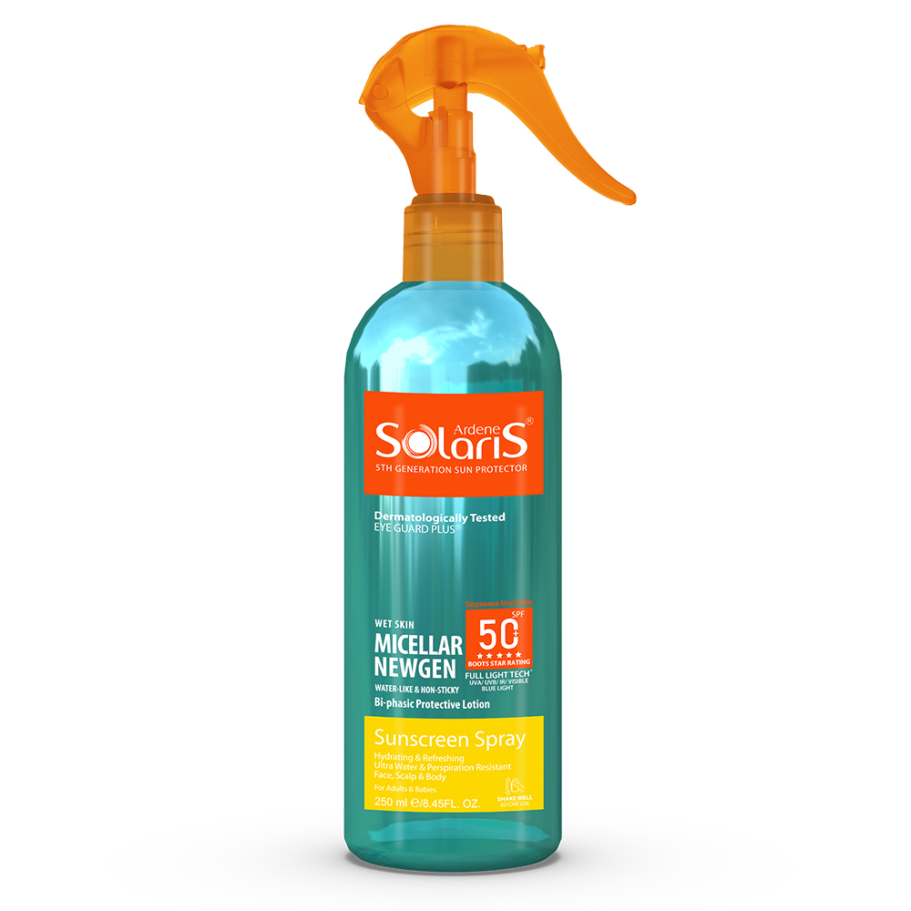 اسپری ضد آفتاب دو فاز فاقد چربی +SPF 50 میسلار نیوژن آردن سولاریس 1 13 آرالیا شاپ