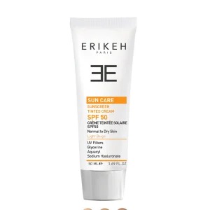 کرم ضد آفتاب رنگی +SPF 50 اریکه مناسب پوست خشک و نرمال
